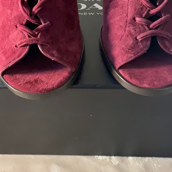 EUC Coach “Lena Lux” Peep Toe Suede Booties - Size 8 - Picture 9 of 14